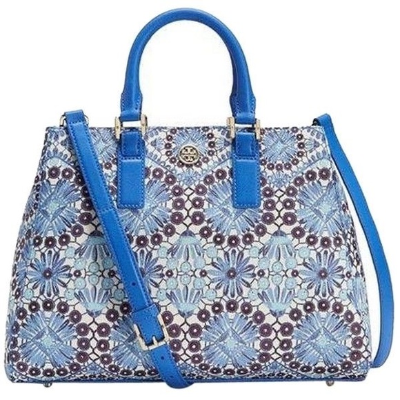 Tory Burch Handbags - Tory Burch Robinson Blue Bahama Triangle Tote
